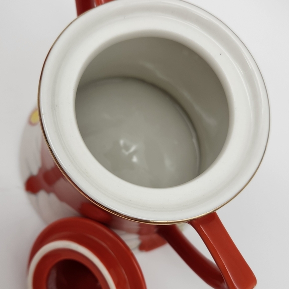 Anthropologie Grace White Daisy Cream Pitcher & Sugar Bowl  Gold Trim. - Picture 5 of 10